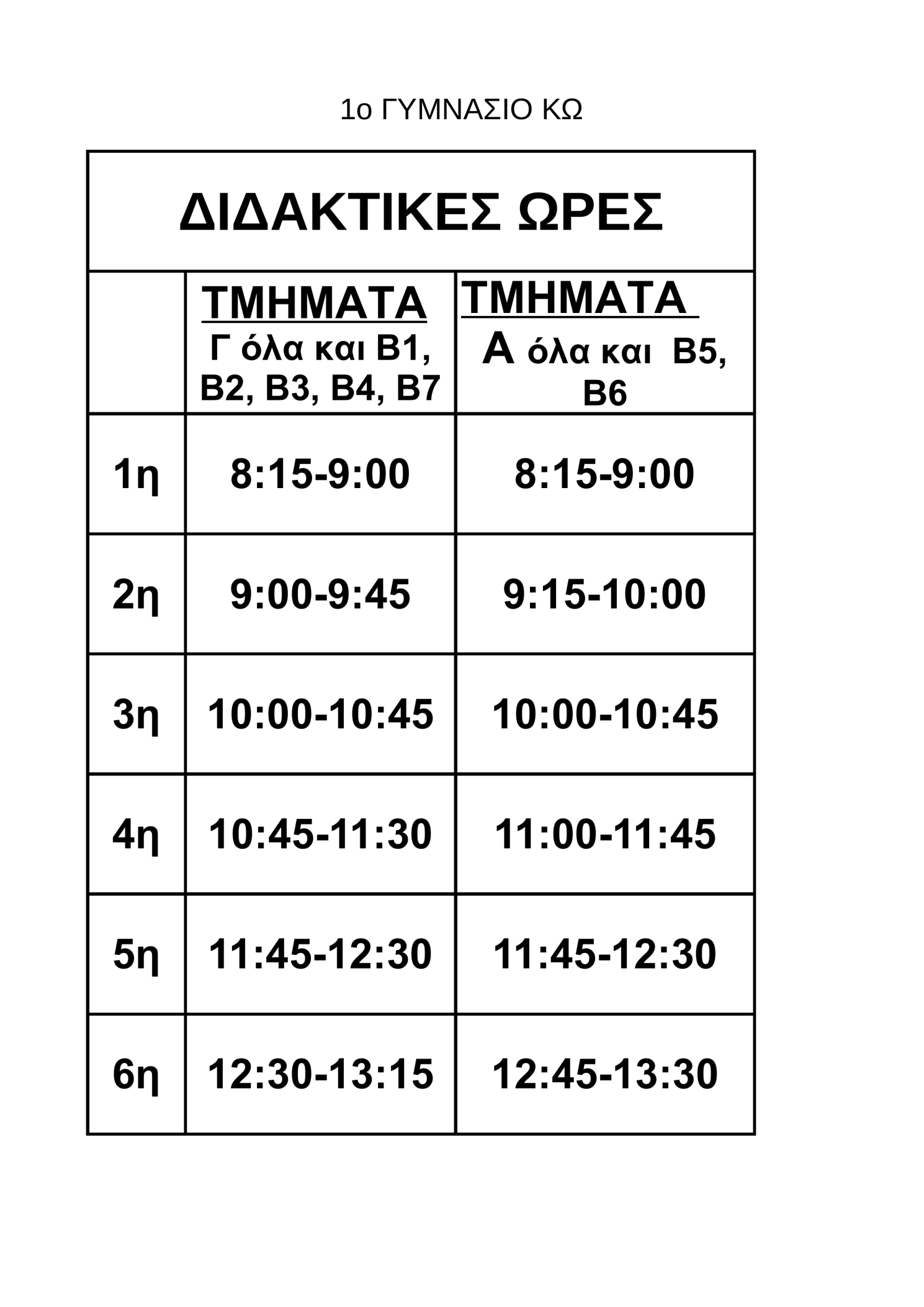 ΩΡΕΣ 1